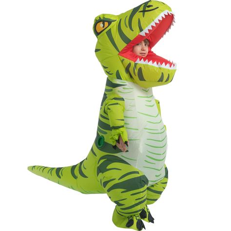 PRICES MAY VARY. Funny dinosaur costume: This RQUXMT inflatable costume was designed by our professional American designers. The two beautiful eyes and unique printing technology give it a realistic and personalized look. Wear it at Halloween, parties, or family events and you'll get lots of compliments and leave great memories. Product Size: This deluxe version of the inflatable green trex costume is suitable for most kids. Don't worry about sizing, we designed it in three kids sizes, 4-5YRS, 6 Trex Costume, Funny Dinosaur Costume, Halloween Costumes For Boys, Inflatable Dinosaur Costume, Inflatable Dinosaur, Costumes For Boys, Dinosaur Halloween, Full Body Costumes