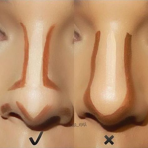 Contouring Nose, Facial Contouring Makeup, Face Contouring Tutorial, Contour For Round Face, Highlight Contour Makeup, Make Up Diy, Makeup Contouring, Makeup Ojos, Contour Tutorial