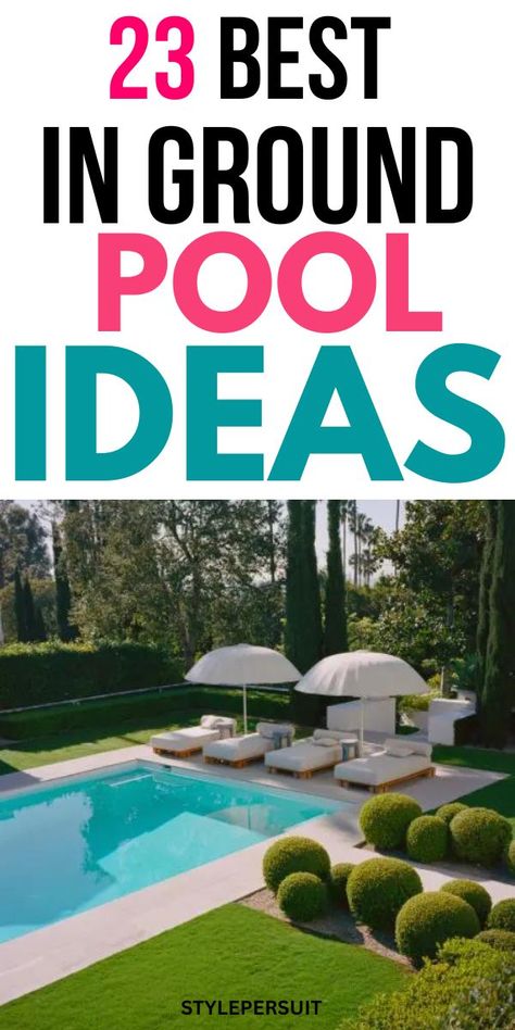 23 Best Backyard Inground Pool Ideas – StylePersuit Basic Pools Backyard Inground, Inground Pool Ideas Backyards, Backyard With Inground Pool, Backyard Inground Pool Ideas, Pool Ideas Inground, Backyard Inground Pool, Swimming Pools Backyard Inground, Pool Design Plans, Pools Inground