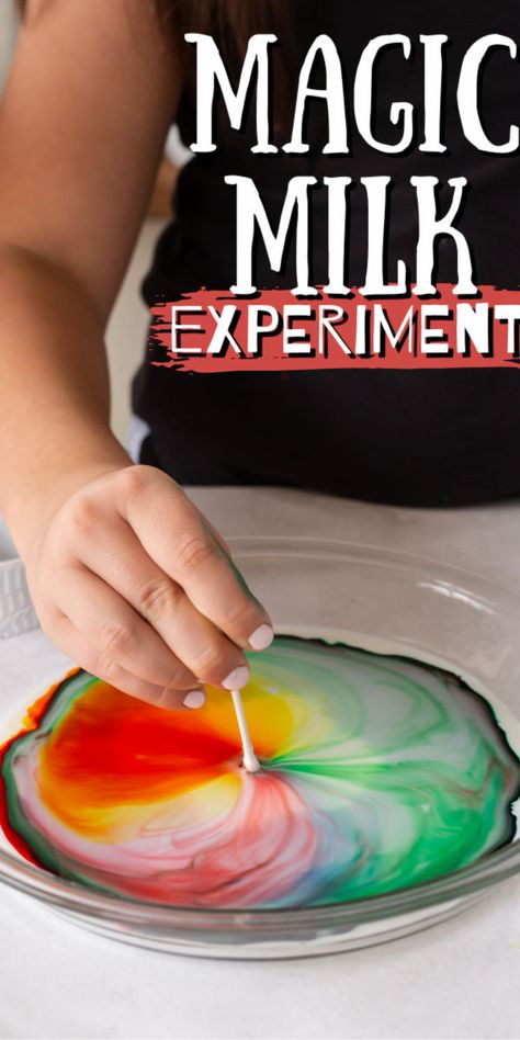 Food Coloring Crafts, Magic Milk Experiment, Milk Experiment, Milk Science Experiment, Rainbow Experiment, Magic Milk, Science For Toddlers, Kids Milk, Liquid Food