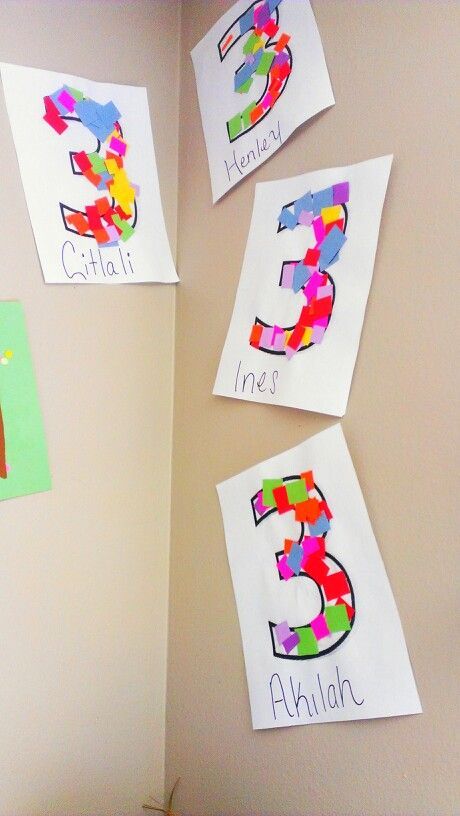 number 3 craft idea Number 3 Craft, Preschool Number Crafts, Number Activities Preschool, Number Crafts, Art Activities For Toddlers, Math Crafts, Crafts For Toddlers, Preschool Arts And Crafts, Daycare Activities