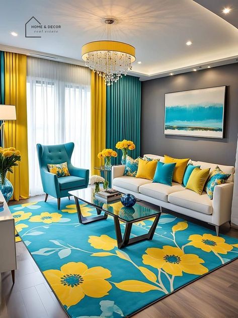 Yellow Decor Living Room, Color House, Colourful Living Room Decor, Elegant Living Room Decor, Positive Wallpapers, Luxury Furniture Living Room, Yellow Living Room, Living Room Design Inspiration, Home Decor Hacks