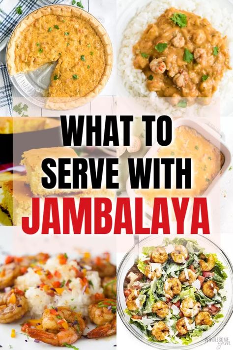 Have a love for Jambalaya and looking for pairings and sides to serve with it? Look no further! We are sharing 31 of the best recipes to serve with jambalaya. Jambalaya Dinner Sides, What Goes With Jambalaya, What To Serve With Jambalaya, Jambalaya Sides, Zatarains Jambalaya, Jambalaya Soup, Chicken Jambalaya, Sides For Chicken, Team Dinner