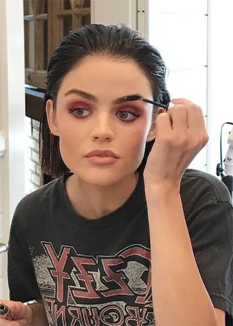 Lucy Hale Finally Reveals The Secret To Her Bold Brows | BEAUTY/crew Lucy Hale Hairstyles, Lucy Hale Short Hair, Lucy Hale Makeup, Lucy Hale Hair, Tattoos Architecture, Celebrities Quotes, Animals Tattoos, Lucy Hale Style, Heart Touching Quotes