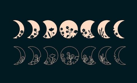 Moon Phases Drawing, The Moon Illustration, Moon Chart, Tracing Art, About Moon, Moon Phases Tattoo, Moon Phases Art, Moon Circle, Cool Pencil Drawings