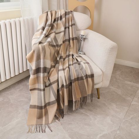 PRICES MAY VARY. 100%wool ★ PREMIUM MERINO WOOL: Crafted with 100% premium merino wool, our blankets offer exceptional warmth and durability. The twill weave ensures a high-quality construction. ★ PERFECT SIZE WITH FRINGE: 55" x 83" and weighs around 1.5 lbs, this herringbone gray-brown throw blanket comes with an additional,Experience the cozy and timeless feel of this textured wool blanket, adding a touch of elegance to your country home decor. ★ IDEAL FOR ALL SEASONS: Versatile enough for eve Brown Throw Blanket, Wool Throw Blanket, Blanket For Couch, Scottish Gifts, Wool Throw, Travel Blankets, Twill Weave, Great Housewarming Gifts, Country Home Decor