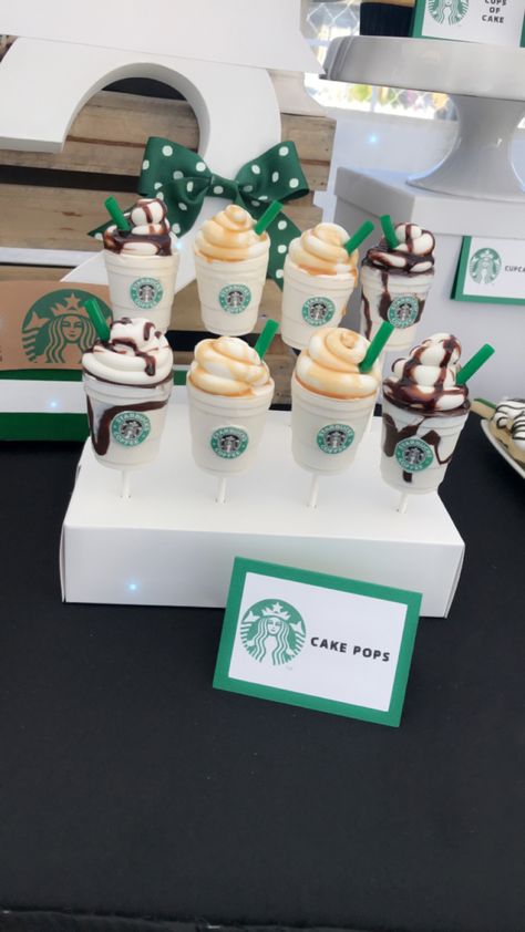 Starbucks Dessert Table, Starbucks Party Ideas, Starbucks Desserts, Target Birthday, Starbucks Cupcakes, Starbucks Theme, Cakes For Teenagers, Starbucks Birthday Party, Starbucks Cookies