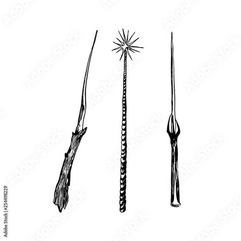 Stock Image: Set of magic wands. Hand drawn sketch illustration. Vector black ink drawing isolated on white background. Grunge style Black Ink Drawing, Background Grunge, Magic Wands, Tarot Cards Art, Sketch Illustration, Magic Wand, Styled Stock, Grunge Style, Illustration Vector