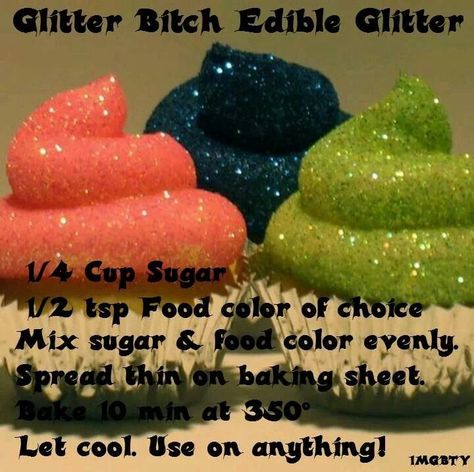 Edible Glitter Recipe, Coloring Chocolate, Homemade Sprinkles, Frost Cupcakes, Craving Sweets, Crazy Cake, Edible Glitter, No Sugar Foods, Cake Decorating Tips