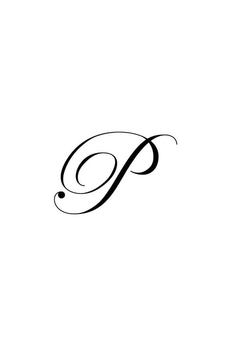 P Letter Tattoo Designs For Women, P Font Design, Cursive P Tattoo, P Font Letter, P Letter Tattoo Design, P Tattoo Letter Design, P Tattoo Design, P In Cursive, Letter P Tattoo Ideas