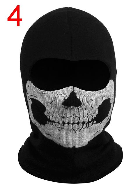 Ghost Skull Balaclava Skeleton Full Face Mask Ghost Cod Balaclava, Ghost Balaclava, Ghost Masks, Skull Balaclava, Ghost Cosplay, Ski Balaclava, Skull Masks, Call Of Duty Ghost, Clown Accessories