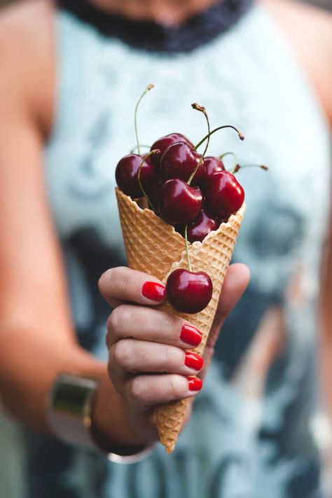 Summer Captions, Cherry Baby, Cherry Fruit, Fruit Photography, Sukkot, Fresh Cherries, Cherry Bomb, Summer Fruit, Ice Cream Cone