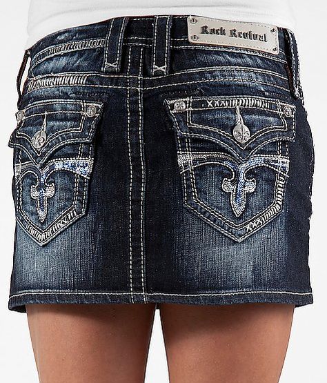 $128.00 Rock Revival Skirt from Buckle.com....  WANT!!!!!! Country Girl Dresses, Rock Revival Shorts, Rock Revival Jeans, Skirt For Women, Women's Skirts, Rock Revival, Miss Me Jeans, Country Girls, Rock Revival Jean