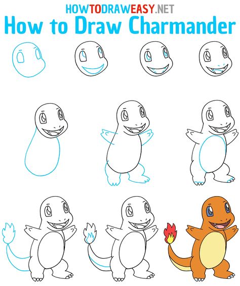 How to Draw Charmander Step by Step #Charmander #CharmanderDrawing #Pokemon #PokemonDrawing #EasyCharmanderDrawing #EasyDrawings #HowtoDraw #HowtoDrawaPokemon #HowtoDrawaCharmander #CuteDrawings #Anime #AnimeArt #AnimeDrawing How To Draw Pokemon Step By Step, How To Draw Charmander, Charmander Drawing, Easy Pokemon Drawings, Inslee Haynes, Pikachu Drawing, 150 Pokemon, Pokemon Charmander, Easy Drawings For Beginners