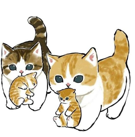 Mofu Sand, Pp Couple, Kitten Drawing, Chibi Cat, Seni Dan Kraf, Cute Cat Drawing, Cute Animal Illustration, Kitty Drawing, Cute Cat Wallpaper