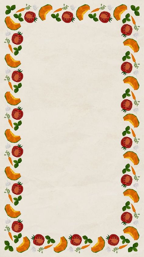 Download premium image of Vegetables patterned frame phone wallpaper, paper textured background by Saveshitz about healthy food, aesthetic, aesthetic background, aesthetic collage, and android wallpaper 8927929 Background Aesthetic Collage, Soup Background, Tomato Background, Cooking Wallpaper, Iphone Wallpaper Colorful, Cook Illustration, Aesthetic Cooking, Wallpaper Paper, Colorful Food