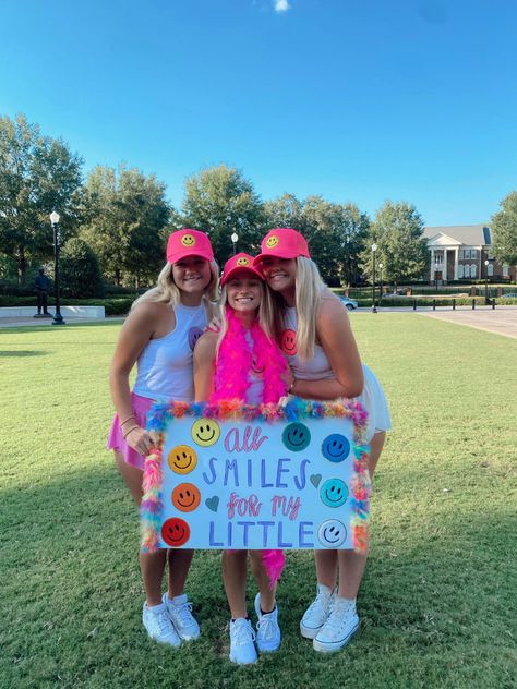 Big Little Captions Instagram, Little Reveal Poster, Big Little Reveal Poster, Big Little Themes Reveal, Big And Little Reveal Ideas, Big Lil Reveal Themes, Big Little Reveal Themes Sorority, Big Little Reveal Ideas, Big Little Themes