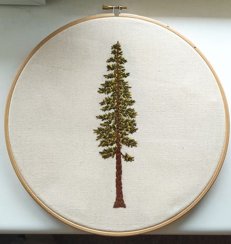 Pine tree embroidery redwood Embroidered Redwood Tree, Bonsai Tree Embroidery, Redwood Tree Embroidery, Pine Trees Embroidery, Embroidered Pine Tree, Forest Embroidery Pattern, Simple Tree Embroidery, Pine Embroidery, Pine Tree Embroidery