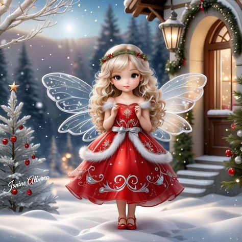 Winter Scenes Wonderland, Christmas Tree Fairy, Faery Art, Fairy Art Dolls, Xmas Wallpaper, Fantasy Wall Art, Elves And Fairies, Beautiful Angels Pictures, Goddess Decor