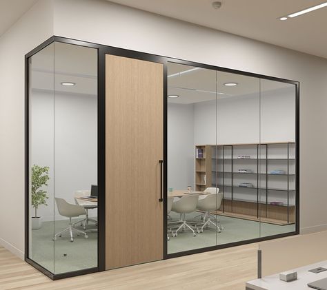 Office Partition Design, Glass Wall Design, Inmobiliaria Ideas, Interior Kantor, Small Office Design, Industrial Office Design, Office Design Inspiration, Office Interior Design Modern, Modern Office Interiors