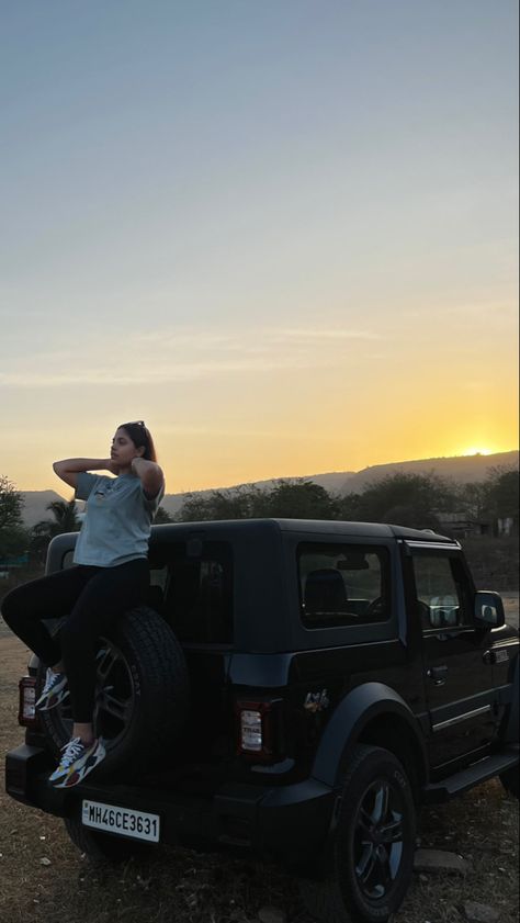 Pose With Thar Jeep, Thar Jeep Asthetic, Thar Car Photos, Thar Photography Poses, Mahindra Thar Aesthetic, Thar Jeep Snap, Pics With Jeep, Thar Car Aesthetic, Thar Pics