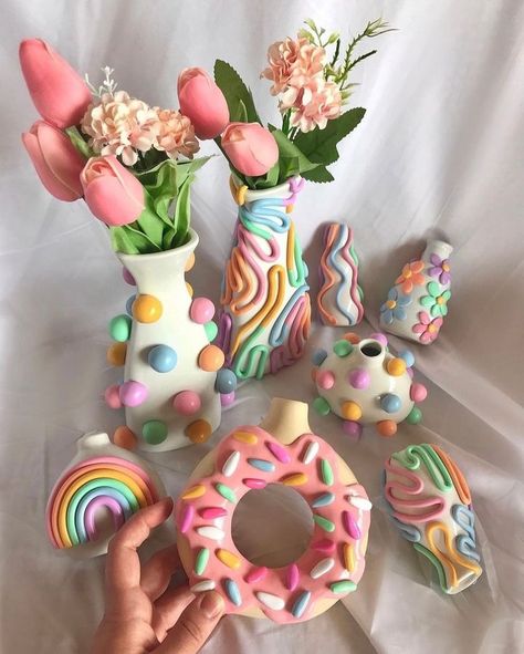 All Posts • Instagram Diy Maximalist Decor, Funky Ceramics, Funky Pottery, Funky Vases, Colorful Maximalist, Funky House, Kids Market, Clay Making, Happy Mind