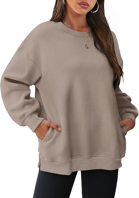 Womens Oversized Sweatshirts, Autumn Wardrobe, Crewneck Design, Casual Stripes, Oversized Silhouette, Women Hoodies Sweatshirts, Long Sleeve Sweatshirt, Fall Fashion Outfits, Fall Sweaters