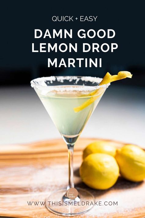 How to Make a Damn Good Lemon Drop Martini Martini Party Ideas, Vodka Drinks Recipes, Easy Martini, Vodka Recipes Easy, Best Martini, Vodka Based Cocktails, Lemon Drop Shots, Bridal Shower Drinks, Vodka Recipes Drinks