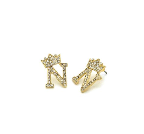 PRICES MAY VARY. Unisex Crown Tilted Initial Alphabet Letter Pierced Post Stud Earring Gold, Silver Tone Earring : 0.75" X 0.6" Piercing Required Imitation Gold, Silver Color Plated Fashion Costume Jewelry Unisex Crown Tilted Initial Alphabet Letter Pierced Post Stud Earring Gold, Silver Tone Earring Hole, Crown Earrings, Letter Earrings, Womens Earrings Studs, Earring Gold, Men Earrings, Unisex Jewelry, Fashion Costume, Gold Earrings Studs