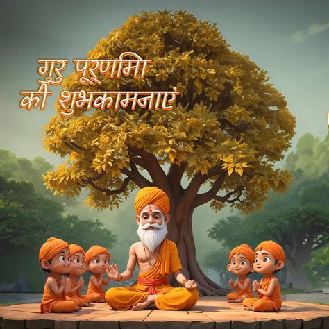 Creative wallpaper for the day of honoring the celebration of Guru Purnima Meditation Teacher, Happy Guru Purnima, Attractive Wallpapers, Creative Branding Design, Web Stories, Warriors Wallpaper, Guru Purnima, Under A Tree, Scary Wallpaper