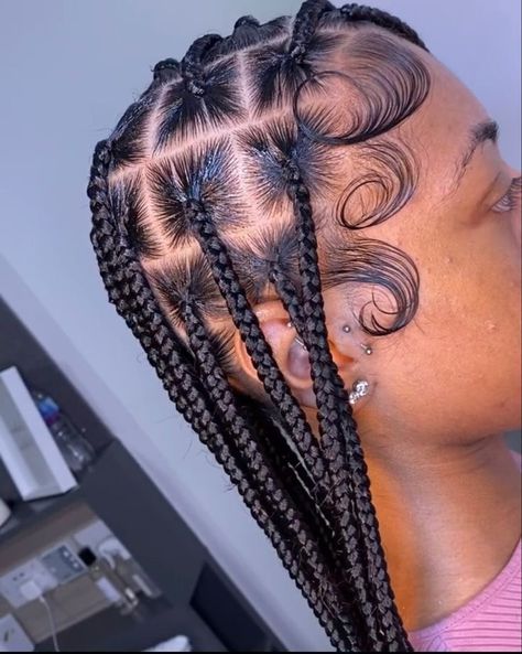 Bad Hairstyles, Fluffy Edges, Braided Hairstyles For Black Women Cornrows, Feed In Braids Hairstyles, Edges Hair, Box Braids Hairstyles For Black Women, Cute Braided Hairstyles, Braided Cornrow Hairstyles, Cute Box Braids Hairstyles