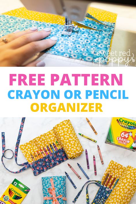 Pencil Roll Sewing Pattern for Colored Pencils or Crayons Colored Pencil Holder, Roll Up Pencil Case, Pencil Case Pattern, Colored Pencil Case, Diy Crayons, Crayon Roll, Colorful Hairstyles, Pencil Roll, Diy Pencil