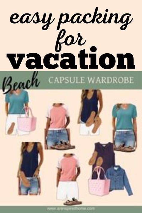 Women's vacation capsule wardrobe for the beach | making packing easy Packing For 3 Days Summer, Capsule Beach Wardrobe, Florida Trip Capsule Wardrobe, Beach Capsule Wardrobe 2024, Cooler Organization, Pack For Summer Vacation, Beach Vacation Capsule Wardrobe, Beach Capsule Wardrobe, Beach Capsule