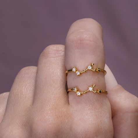 Taurus Ring, Gemini Ring, Constellation Ring, Zodiac Rings, Stackable Rings Silver, Dainty Band, Birthday Ring, Zodiac Constellations, Everyday Rings