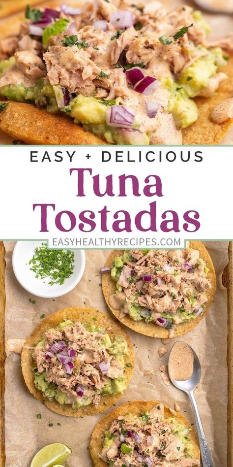 Tuna Tostadas, Tuna Fish Recipes, Canned Tuna Recipes, Traditional Mexican Dishes, Keto Gummies, Mexican Dish, Seafood Recipes Healthy, Canned Tuna, Healthiest Seafood