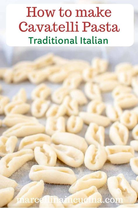 Cavatelli Pasta Recipe, Homemade Cavatelli, Cavatelli Recipe, Cavatelli Pasta, Homemade Pasta Dough, Pasta Dough Recipes, Frozen Pasta, Homemade Pasta Recipe, Pasta Casera