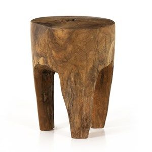 Kyra Outdoor End Table-Teak Root Outdoor End Table, Rustic Side Table, Outdoor End Tables, Teak Side Table, Natural Teak Wood, Outdoor Accent Table, Outdoor Accents, Outdoor Side Table, Teak Table