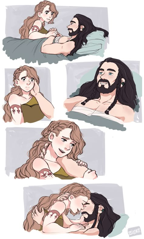 Fem Bilbo X Thorin, Female Bilbo, Fem Bilbo, Tolkien Hobbit, Hobbit Art, Fili And Kili, Lotr Art, Thorin Oakenshield, Harry Potter Headcannons