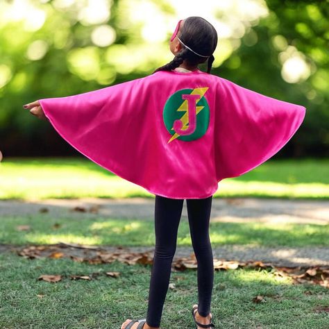 Personalized Superhero Cape- For  Boys and Girls- Custom Colors and Design with First Initial -kid Halloween-Birthday Gift Superhero Cape, Diy Super Hero Cape, Superhero Cape Pattern Free, Diy Superhero Cape No Sew, Superhero Capes For Kids, Superhero Capes, Dressup Party, Halloween Birthday, Kids Costumes