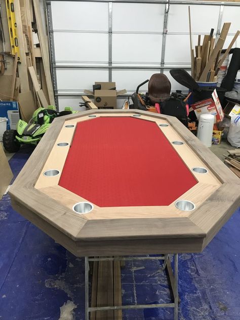 Poker Table by turnerswoodworking | SimpleCove Wood Poker Table, Diy Poker Table How To Build, Homemade Poker Table, Diy Poker Table Top, Poker Table Ideas, Poker Room Ideas, Diy Poker Table, Poker Table Diy, Octagon Poker Table