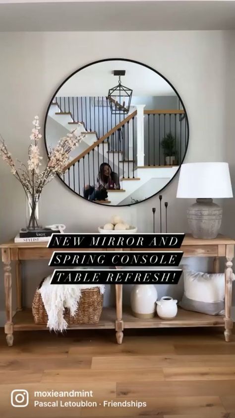 Everett Foyer Table Styling, Everett Console Table Decorating, Wood Everett Foyer Table, Entry Foyer Table Decor, Everett Foyer Table Decor, Foyer With Bench And Table, Hallway Entrance Table, Modern Farmhouse Foyer Table, Everette Foyer Table