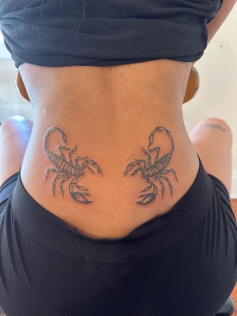 Scorpion Back Tattoo, Scorpion Tattoos, Scorpio Tattoo, Tattoo Meanings, Scorpion Tattoo, Hip Tattoos Women, Tattoos For Black Skin, Red Ink Tattoos, Leg Tattoos Women