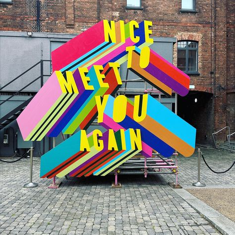 Morag Myerscough (@moragmyerscough) • Instagram photos and videos Morag Myerscough Design, Word Art Installation, Interactive Exhibition Design, Festival Graphic Design, Morag Myerscough, Experiential Graphics, Graphic Design Exhibition, Experiential Graphic Design, Photobooth Ideas