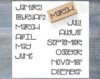 Bullet Journal Months, Bullet Journal Stamps, Journal Stamps, Hand Lettering Alphabet Fonts, Bujo Fonts, Bullet Journal Font, Journal Fonts, Month Planner, Planner Stamps