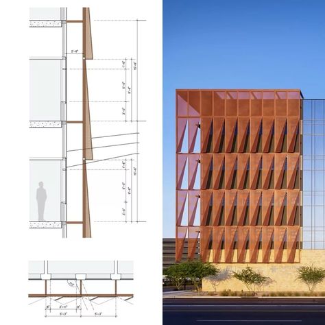 Copper Facade Architecture, Copper Architecture, Copper Facade, Facade Skin, Facades Architecture, Architecture School, Community Hub, Metal Facade, Facade Material