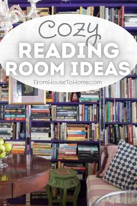 Cozy Reading Room Ideas: 15 Creative Small Home Library Design Ideas Small Bedroom Into Library, Family Reading Room, Spare Bedroom Library, Reading Room Decor Ideas, Family Library Room, Guest Bedroom Library Combo, Home Reading Room Ideas, Small Room Library, Office Reading Room Ideas