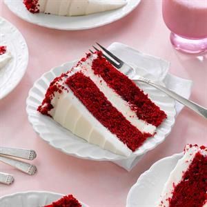 My Recipe Box | Taste of Home Best Red Velvet Cake Recipe, Southern Red Velvet Cake, Best Red Velvet Cake, 1950s Food, Rotating Cake Stand, Diner Food, Velvet Cake Recipes, Red Velvet Cake Recipe, Potluck Desserts