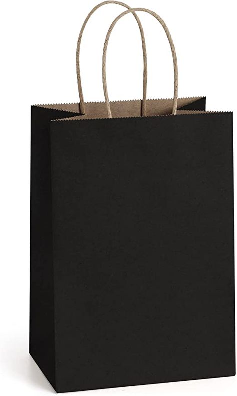 100% recycled kraft paper Eco-friendly Paper Bags. FSC COMPLIANT. The small black gift bags have a healthier and more upscale look than plastic. Sturdy 110G Kraft Paper. Much affordable and our black paper gift bags are glued well and no peculiar smell, holding 3LBS WEIGHT well. 5.25x3.75x8" These plain black kraft paper bags are good for gift wrapping, little gift bags, shopping bags, goodie bags, party favor bags for weddings, etc. Present Bags Ideas, Black Shopping Bag, Black Gift Bag, Black Paper Bag, Black Kraft Paper, Black Gift Bags, Sprinkle Cupcakes, Hadid Style, Merchandise Bags