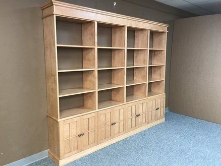 Built-in Bookcase | Making individual bookcase look built-in Low Bookcases In Living Room, Bookcases In Living Room, Small Apartment Furniture, Book Cases, Furniture Redos, Low Bookcase, Oak Bookcase, Home Fix, Living Room Bookcase