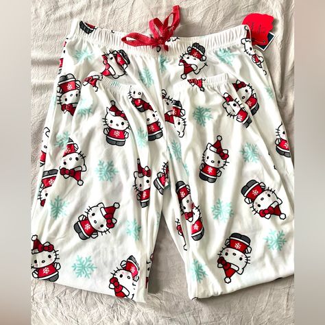 Brand New With Tags Hello Kitty Christmas Pajamas Pants Size In Medium. Christmas Pajamas Pants, Snowflake Pajama Pants, Red Pajama Pants, Halloween Pajama Pants, Burr Basket, Christmas Pants, Christmas Pjs Family, Xmas Pjs, Christmas Pajama Pants